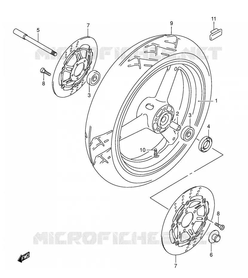 ROUE AVANT (MODELE K3) Suzuki MOTO 750 GSX-F 1999  GSX750FX(E2)