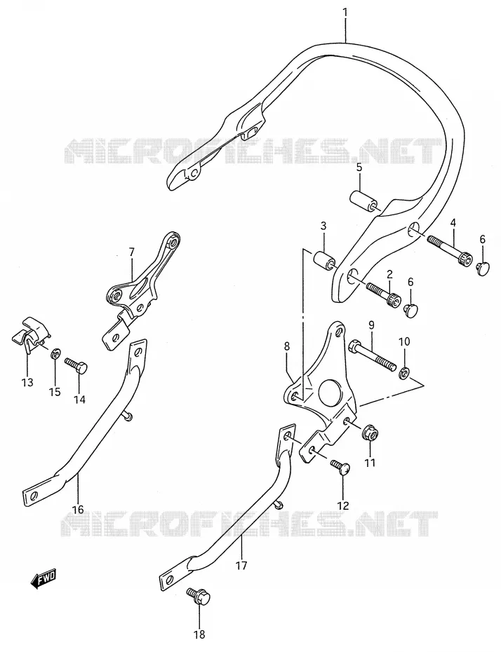 SUPPORT DOSSERET Suzuki MOTO 600 GSX-F 1992  GSX600FUN(E28)