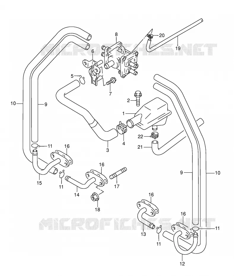 SYSTEME RECYCLAGE GAZ ECHAPPEMENT (E18/E19) Suzuki MOTO 750 GSX-F 2002  GSX750FK2(E2)