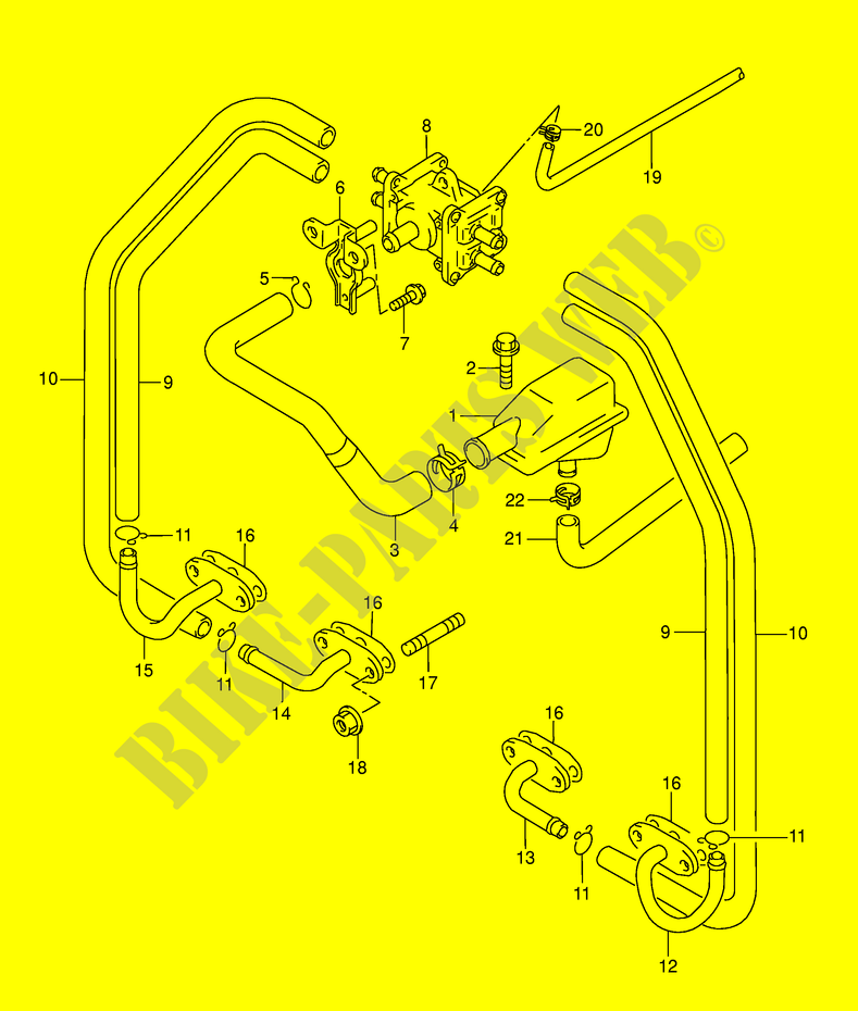 SYSTEME RECYCLAGE GAZ ECHAPPEMENT (E18/E19) pour Suzuki GSX-F 750 2003