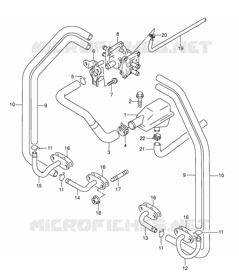 SYSTEME RECYCLAGE GAZ ECHAPPEMENT (MODELE K3) Suzuki MOTO 600 GSX-F 1998  GSX600FW(E2)
