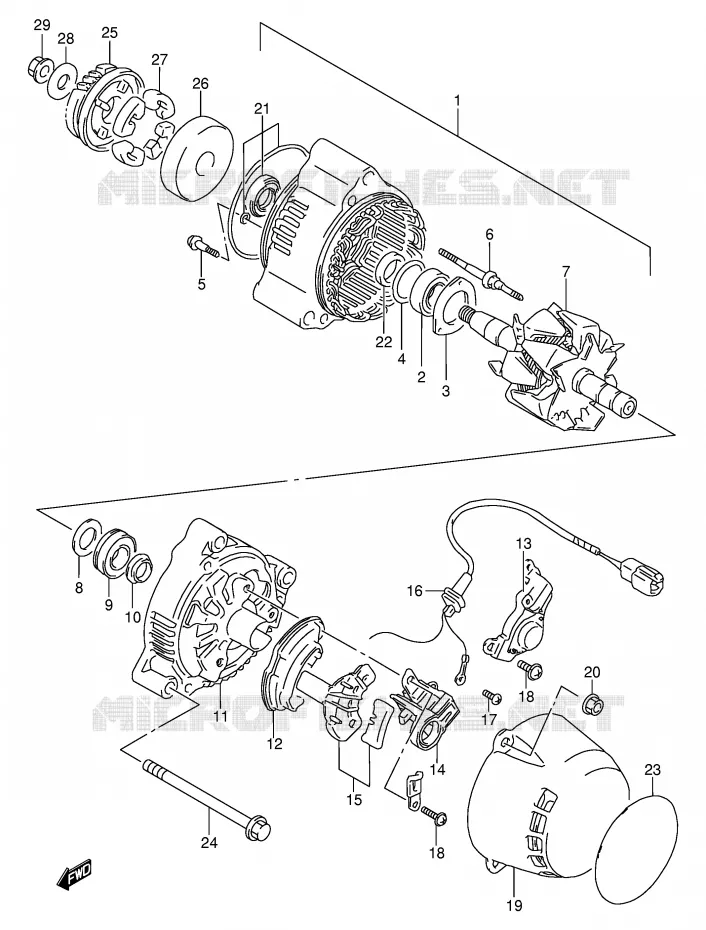 ALTERNATEUR Suzuki MOTO 600 GSX-F 1997  GSX600FU2V(E2)