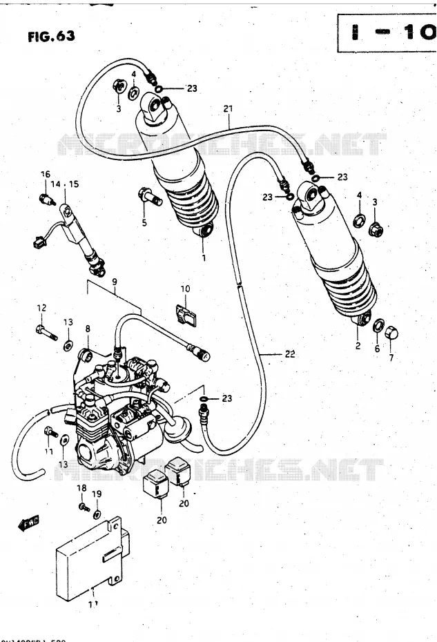 AMORTISSEUR ARRIERE Suzuki MOTO 1400 CAVALCADE 1988  GV1400GCJ(DG-DJ/CJ)