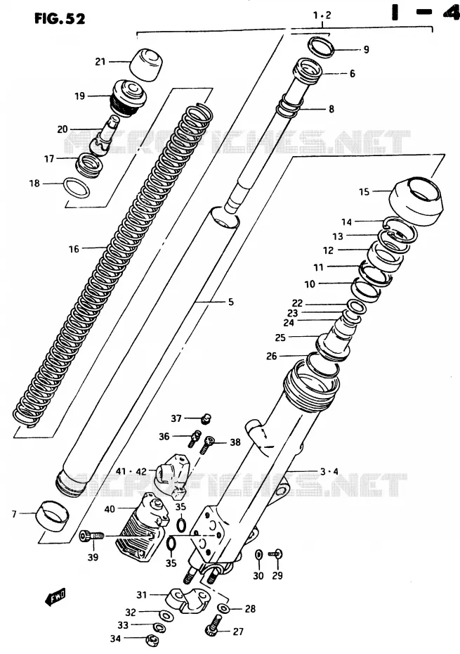 AMORTISSEUR AVANT (MODELE E) Suzuki MOTO 750 GSX-E 1983  GSX750ESD(D/E)