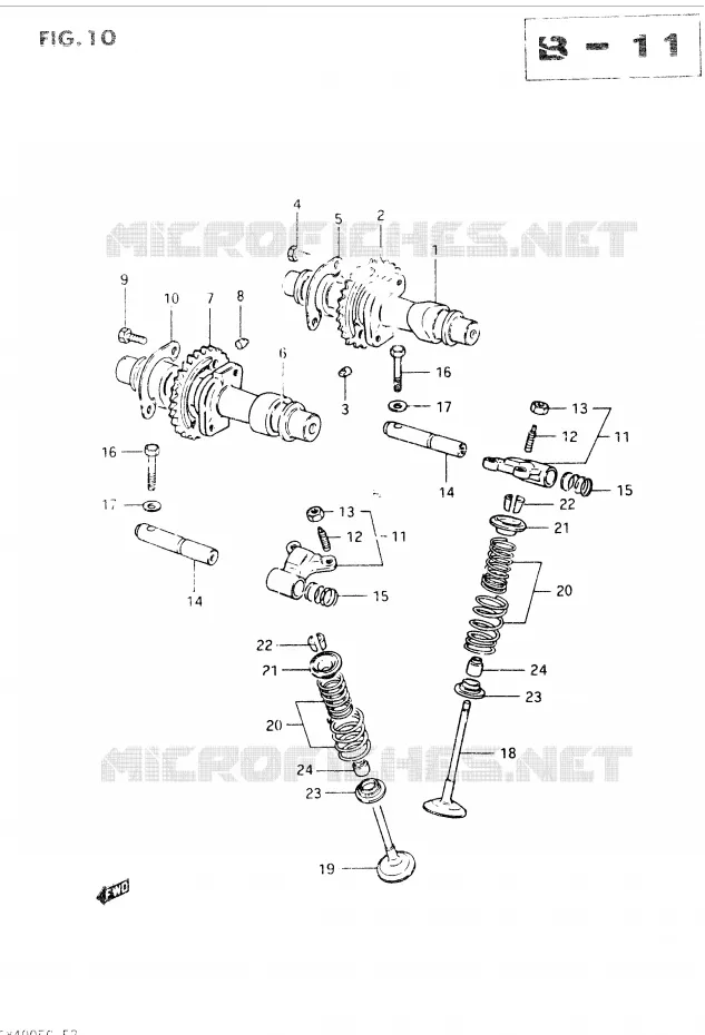 ARBRE A CAMES - SOUPAPES Suzuki MOTO 400 GSX 1985  GSX400SF(E2)