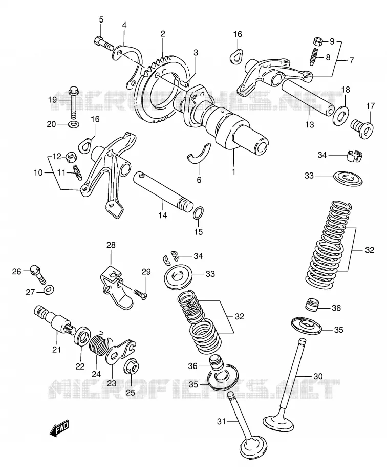 ARBRE A CAMES - SOUPAPES Suzuki MOTO 650 BOULEVARD 2003  LS650PK3(E3/E28)