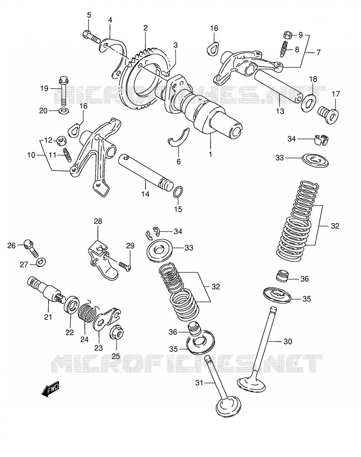 ARBRE A CAMES - SOUPAPES Suzuki MOTO 650 BOULEVARD 2007  LS650K7(E3/E28)
