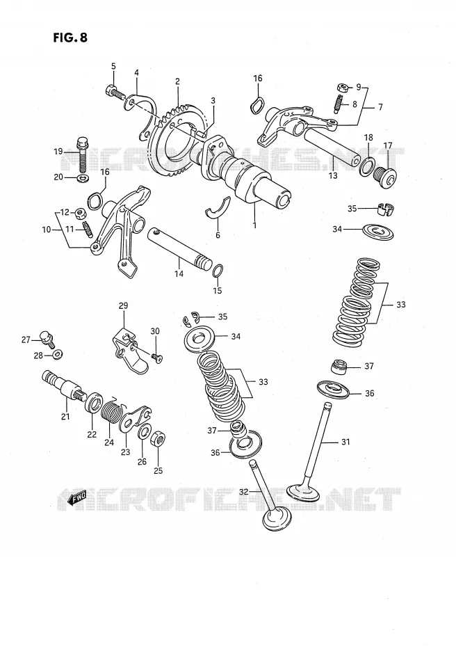 ARBRE A CAMES - SOUPAPES Suzuki MOTO 650 SAVAGE 1989  LS650FK(E2)