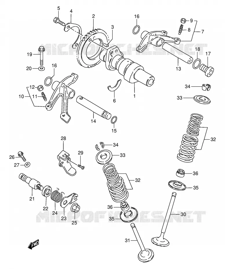 ARBRE A CAMES - SOUPAPES Suzuki MOTO 650 SAVAGE 2000  LS650PY(E2)