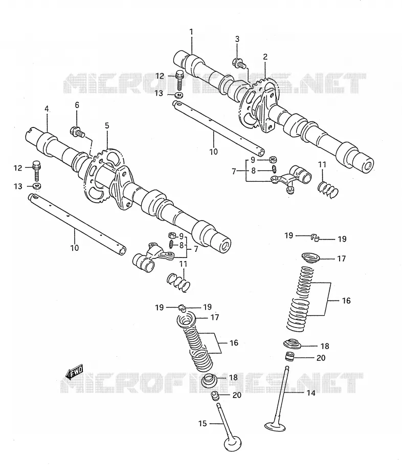 ARBRE A CAMES - SOUPAPES Suzuki MOTO 750 GSX-F 1991  GSX750FM(E28)