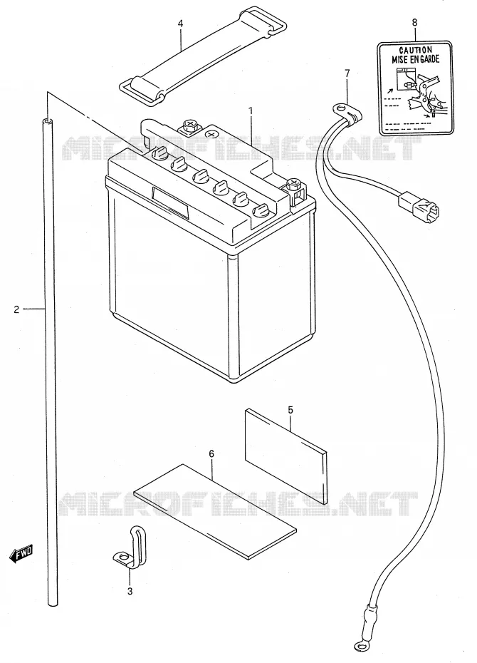 BATTERIE (MODELE J) Suzuki MOTO 600 GSX-F 1991  GSX600FUM(E28)