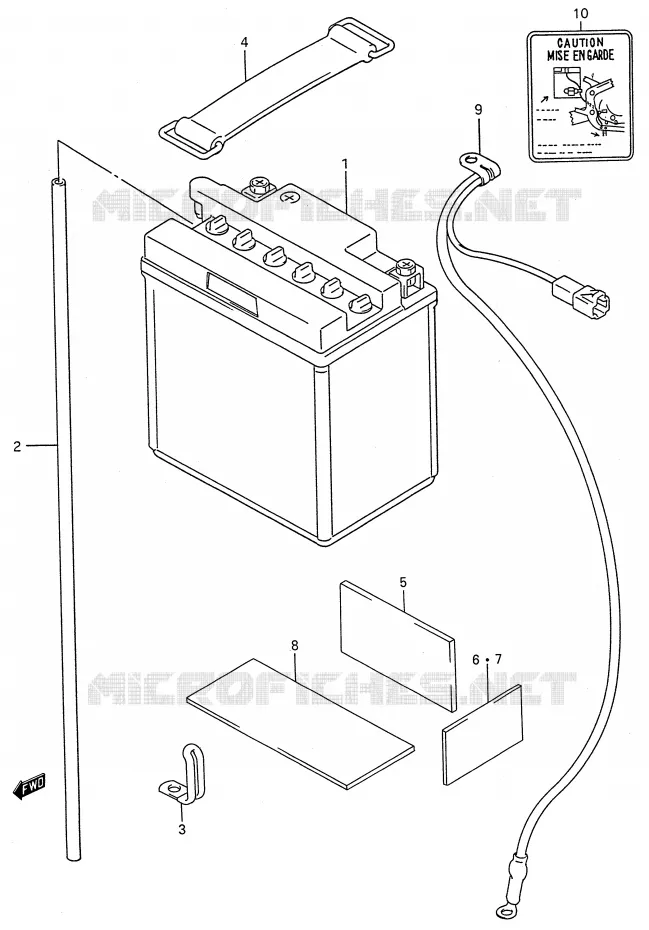BATTERIE (MODELE K/L/M/N/P/R/S/T) Suzuki MOTO 600 GSX-F 1990  GSX600FUL(E28)