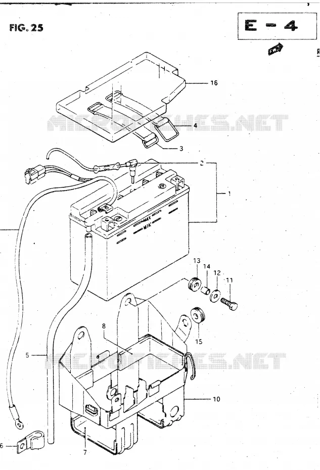 BATTERIE Suzuki MOTO 1400 CAVALCADE 1987  GV1400GDH(DG-DJ/CJ)