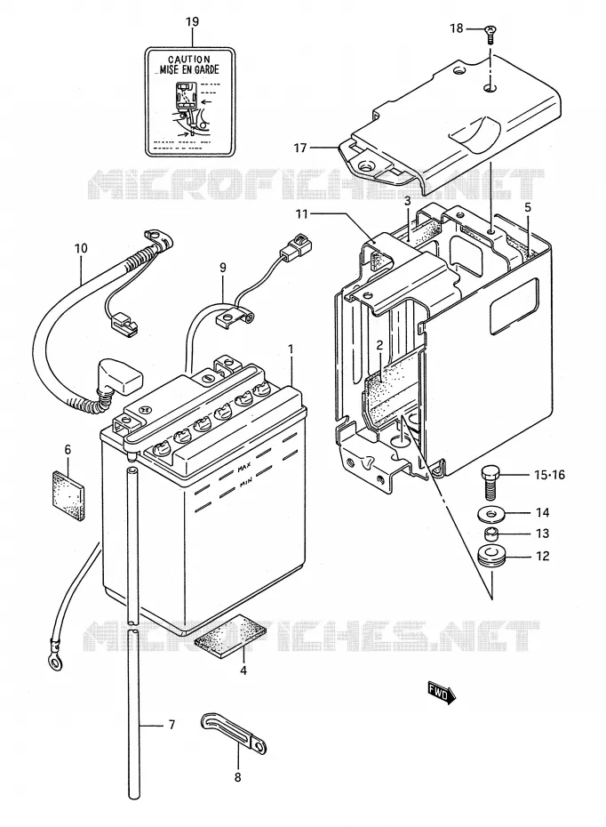 BATTERIE Suzuki MOTO 650 BOULEVARD 1990  LS650FL(E28)
