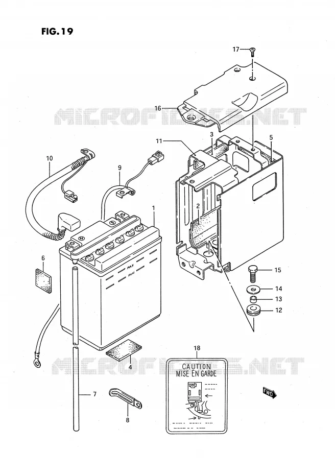 BATTERIE Suzuki MOTO 650 SAVAGE 1990  LS650PL(E2)
