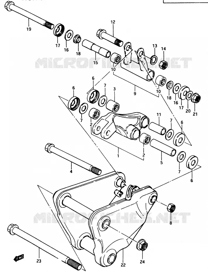 BIELLETTE D'AMORTISSEUR (MODELE D) Suzuki MOTO 750 GSX-E 1984  GSX750EE(D/E)