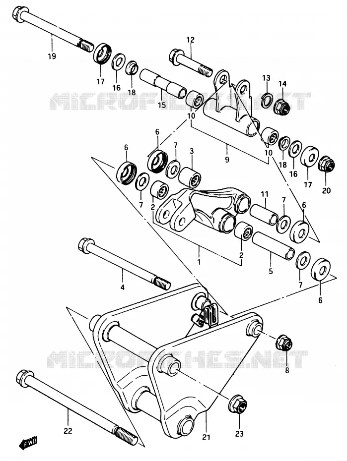 BIELLETTE D'AMORTISSEUR (MODELE E) Suzuki MOTO 750 GSX-E 1984  GSX750ESE(D/E)