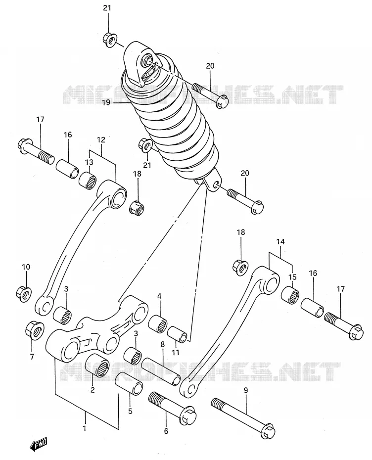BIELLETTE DE SUSPENSION ARRIERE (MODELE K/L/M/N/P/R/S/T) Suzuki MOTO 600 GSX-F 1993  GSX600FP(E28)