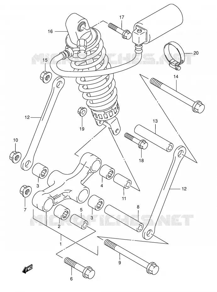 BIELLETTE DE SUSPENSION ARRIERE Suzuki MOTO 750 GSX-F 2004  GSX750FK4(E2)