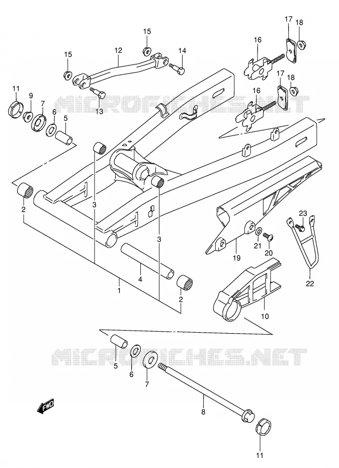 BRAS OSCILLANT ARRIERE Suzuki MOTO 600 GSX-F 2005  GSX600FK5(E2)
