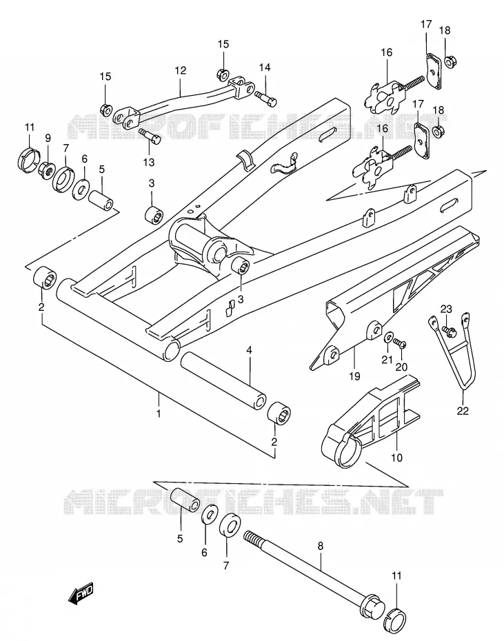 BRAS OSCILLANT ARRIERE Suzuki MOTO 750 GSX-F 2004  GSX750FK4(E2)