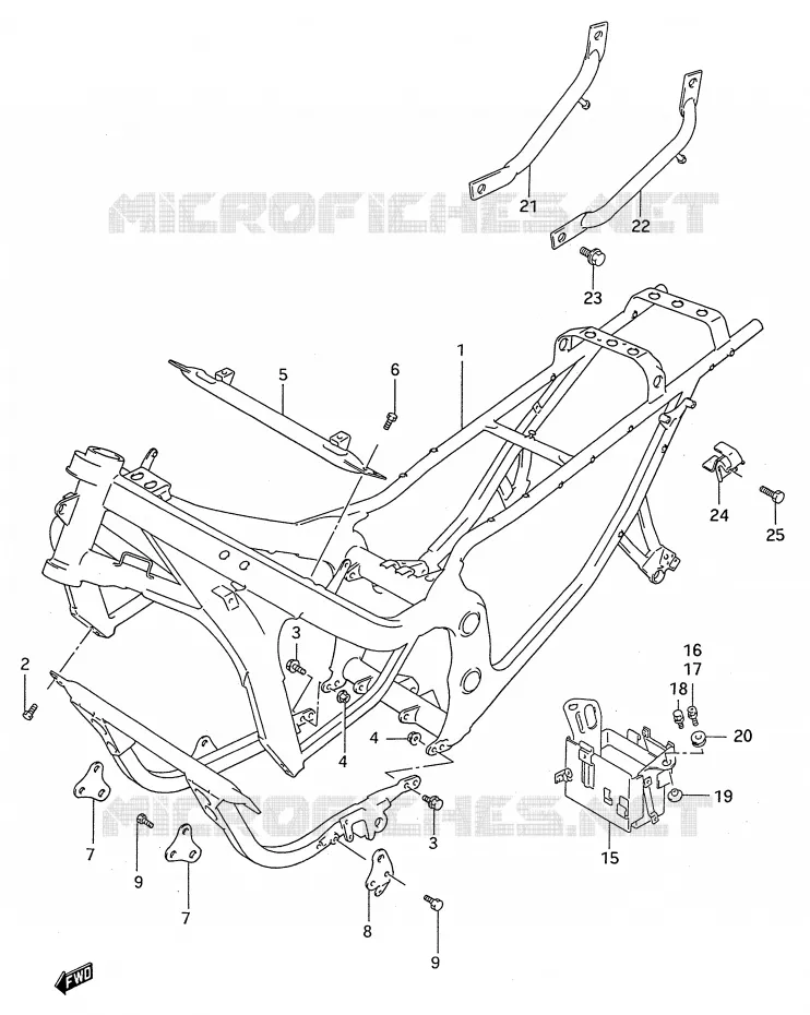 CADRE (MODELE J/K/L/M/N/P) Suzuki MOTO 600 GSX-F 1992  GSX600FUN(E28)
