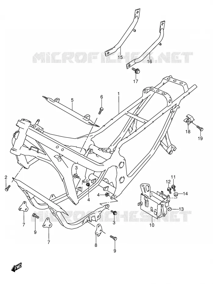 CADRE (MODELE P/R/S/T) Suzuki MOTO 600 GSX-F 1995  GSX600FUS(E2)
