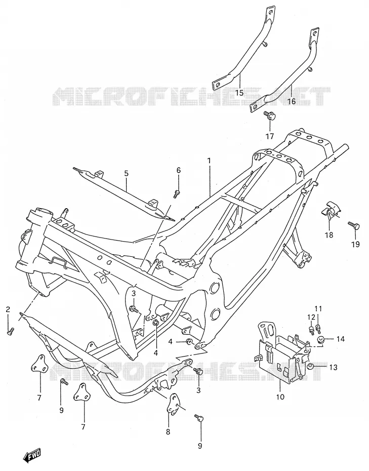 CADRE (MODELE R/S/T) Suzuki MOTO 600 GSX-F 1996  GSX600FT(E28)