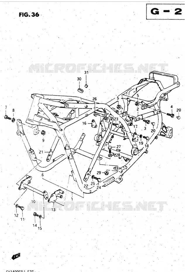 CADRE Suzuki MOTO 1400 CAVALCADE 1987  GV1400GDH(DG-DJ/CJ)