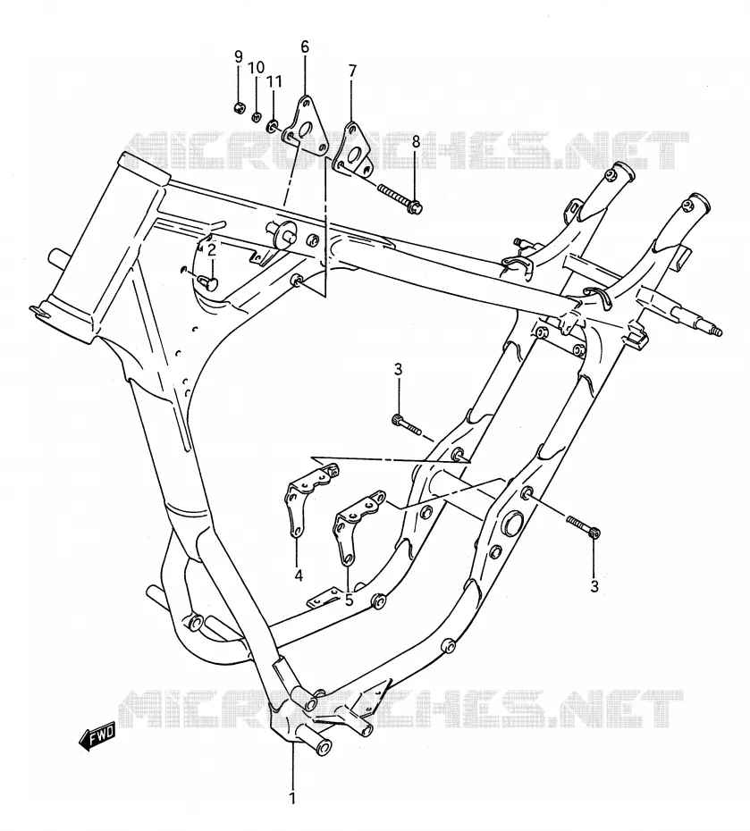 CADRE Suzuki MOTO 650 BOULEVARD 1990  LS650PL(E28)
