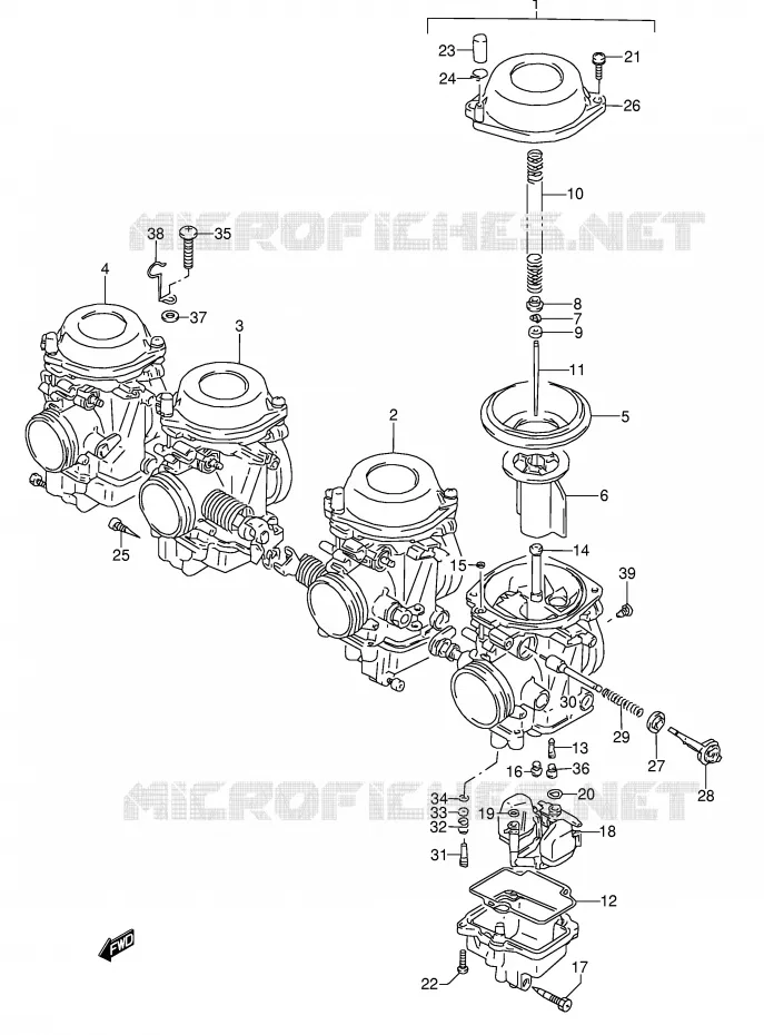 CARBURATEUR (MODEL L/M/N/P/R/S,MODEL L E17 ~F.NO.107606) Suzuki MOTO 600 GSX-F 1990  GSX600FL(E2)