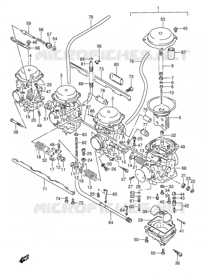 CARBURATEUR (MODELE J) Suzuki MOTO 600 GSX-F 1996  GSX600FU2T(E2)