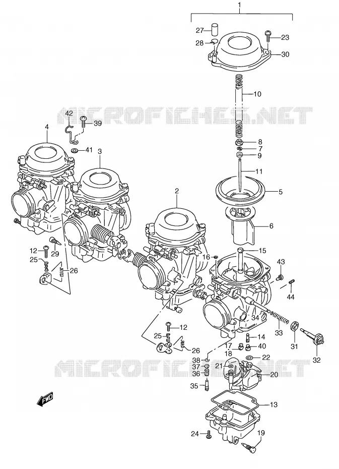 CARBURATEUR (MODELE K/L/M/N/P/R) Suzuki MOTO 750 GSX-F 1994  GSX750FR(E2)