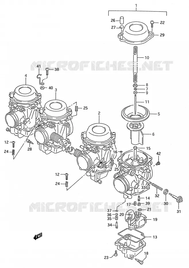 CARBURATEUR (MODELE L/M/N/P/R/S/T) Suzuki MOTO 600 GSX-F 1988  GSX600FU2J(E28)
