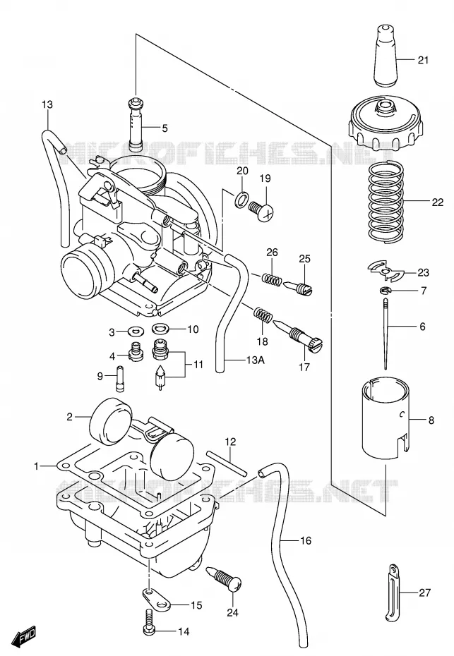 CARBURATEUR Suzuki MOTO 80 JR 2004  JR80K4(P3/P28)