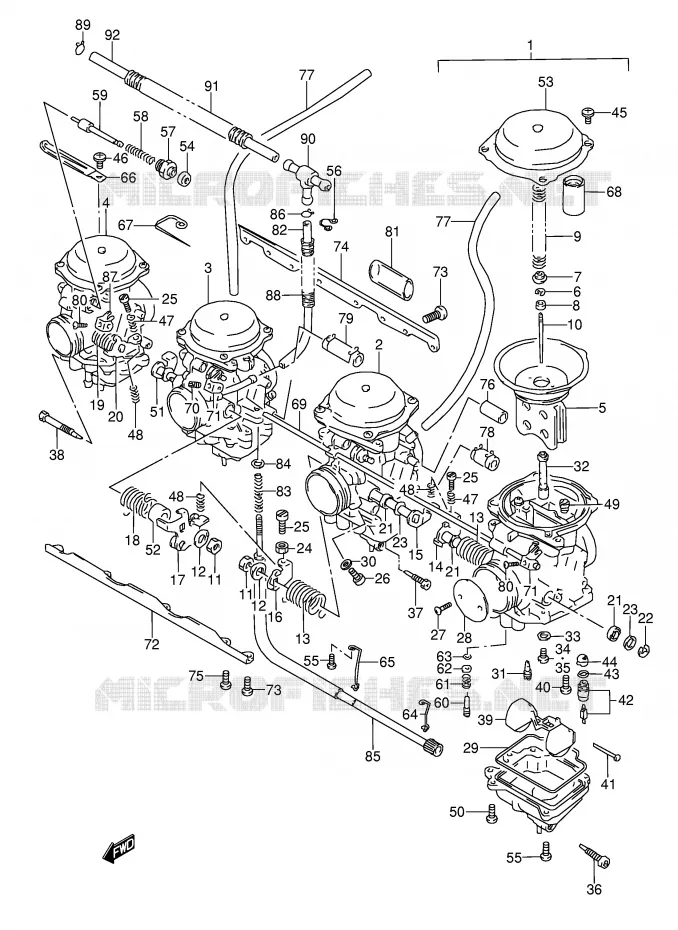 CARBURATEUR (VOIR NOTE) Suzuki MOTO 600 GSX-F 1991  GSX600FM(E2)
