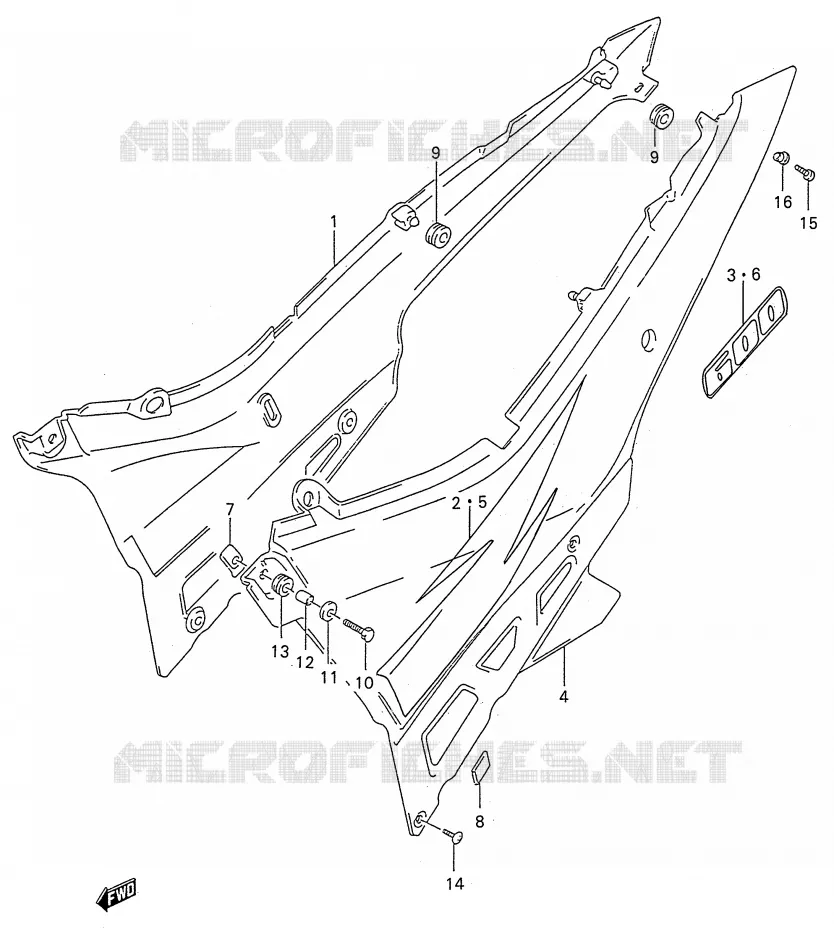 CARENAGES ARRIERE  (MODELE T) Suzuki MOTO 600 GSX-F 1991  GSX600FM(E28)