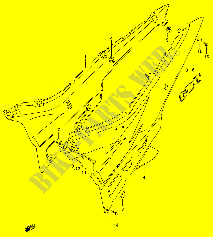 CARENAGES ARRIERE  (MODELE T) pour Suzuki GSX-F 600 1995