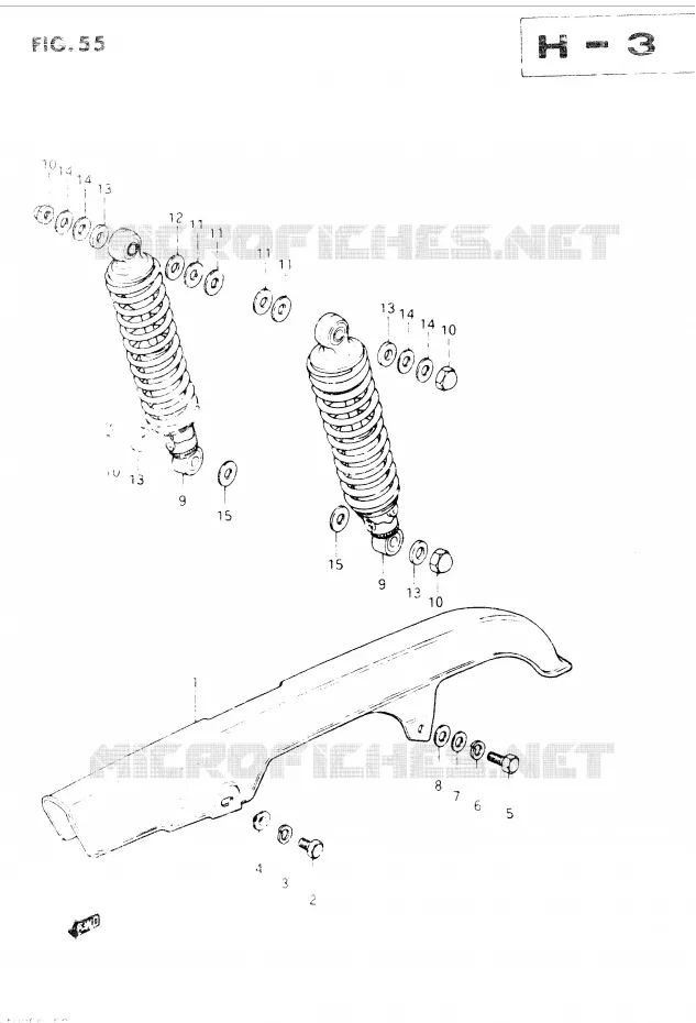 CARTER DE CHAINE - AMORTISSEUR ARRIERE Suzuki MOTO 400 GSX 1984  GSX400EE(E2)