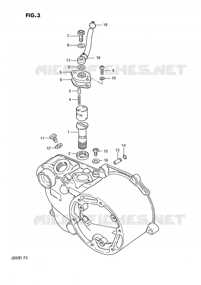 CARTER D'EMBRAYAGE - POMPE A HUILE Suzuki MOTO 50 JR 1987  JR50H(P3)