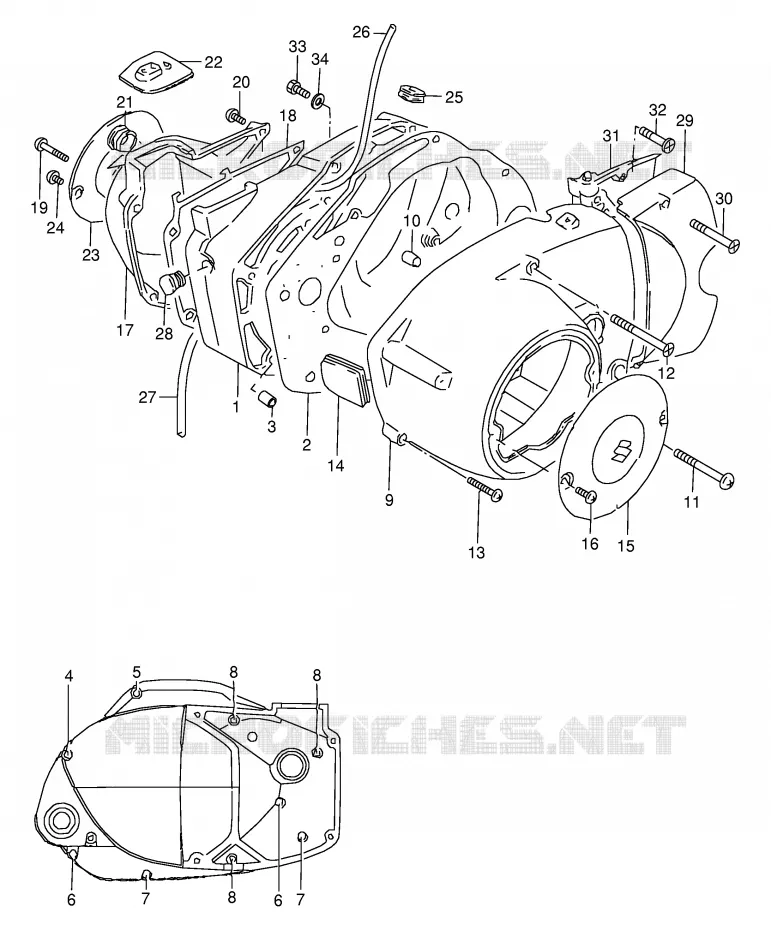 CARTER Suzuki MOTO 125 Autres-modeles 1982  K125Z(E7)