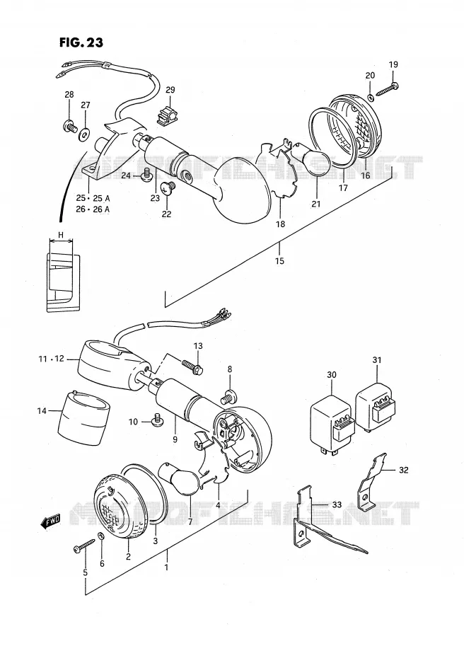 CLIGNOTANTS (MODELE G/J/K/L/M) Suzuki MOTO 650 SAVAGE 1988  LS650FJ(E2)