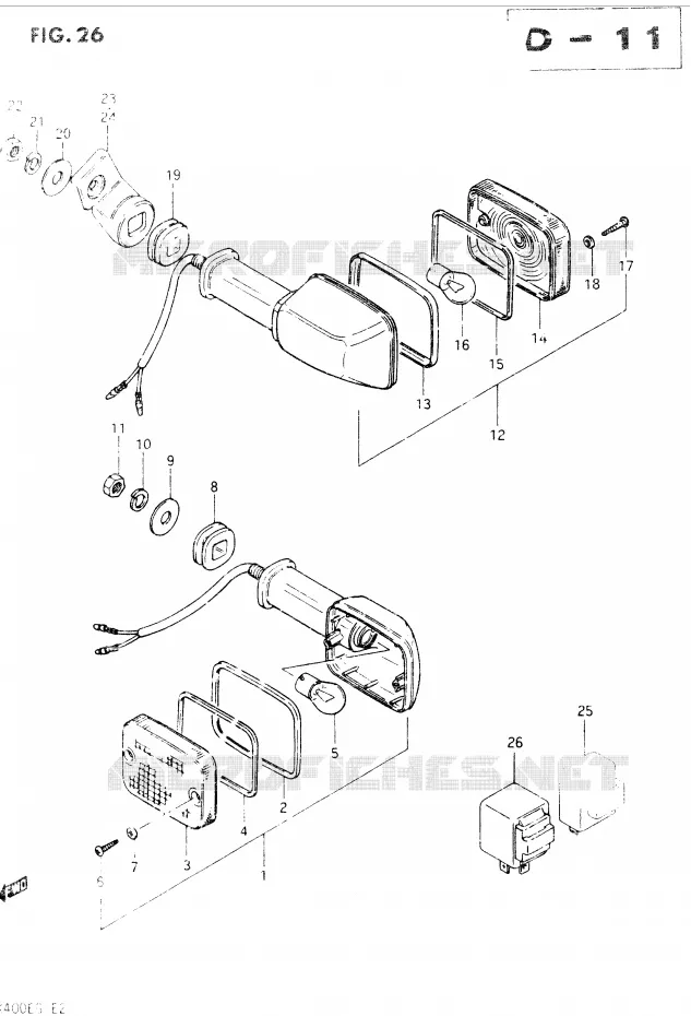 CLIGNOTANTS Suzuki MOTO 400 GSX 1986  GSX400SG(E2)