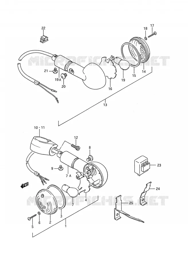 CLIGNOTANTS Suzuki MOTO 650 BOULEVARD 1992  LS650N(E28)