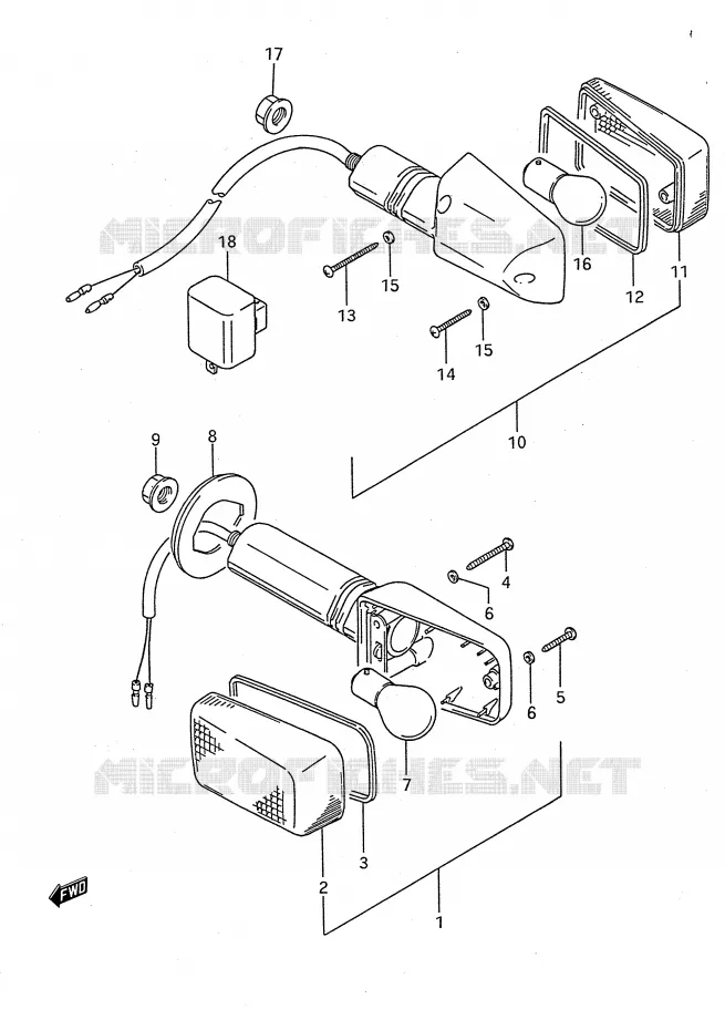 CLIGNOTANTS Suzuki MOTO 750 GSX-F 1989  GSX750FK(E28)