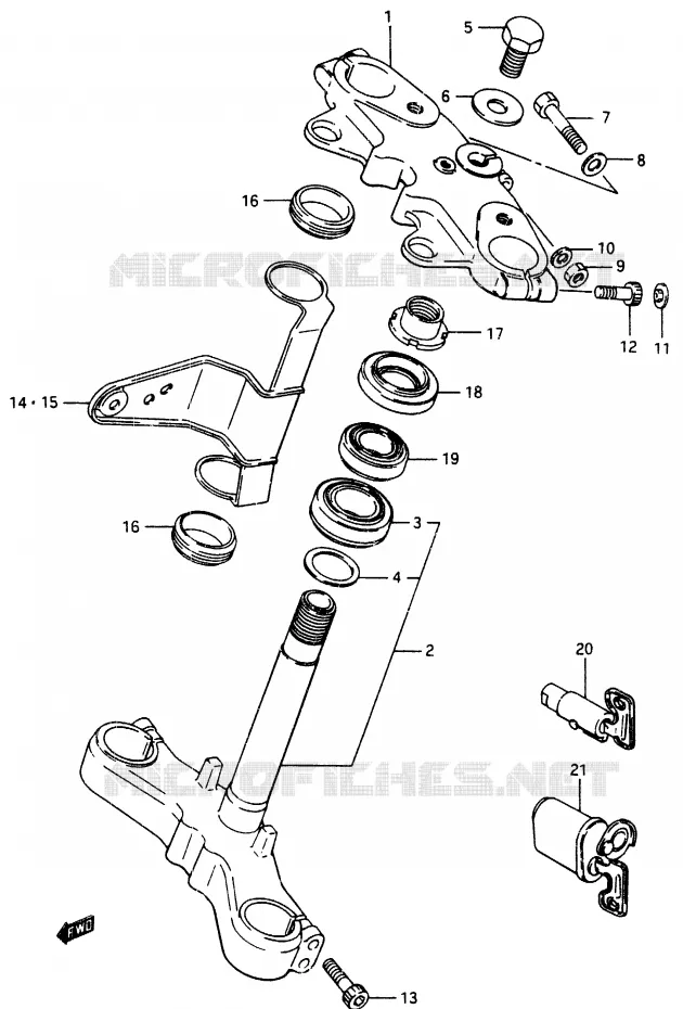 COLONNE DE DIRECTION Suzuki MOTO 750 GSX-E 1985  GSX750EFF(F)