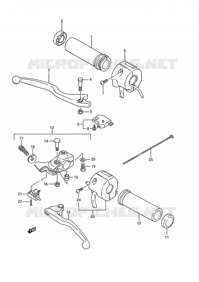 COMMODOS (MODELE K/L/M/N/P) Suzuki MOTO 650 BOULEVARD 1990  LS650PL(E28)
