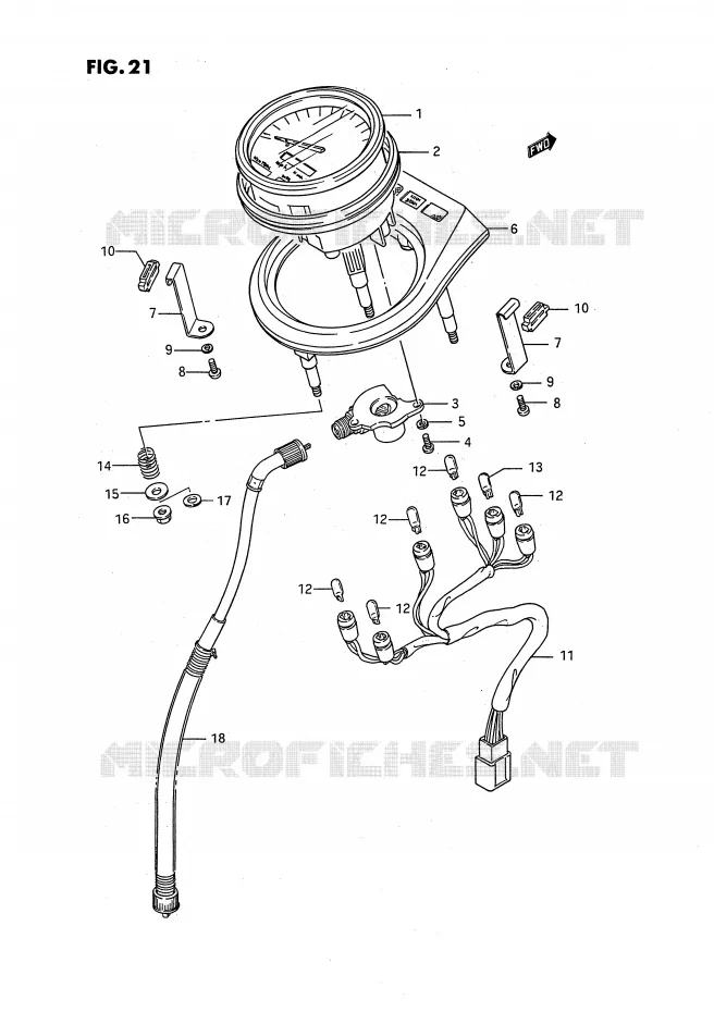 COMPTEUR (MODELE G/J/K/L/M) Suzuki MOTO 650 SAVAGE 1989  LS650FK(E2)