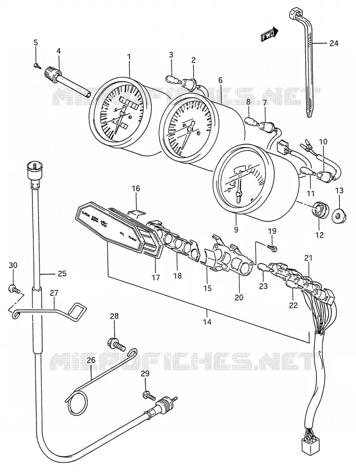 COMPTEUR (MODELE K/L/M/N/P/S/T) Suzuki MOTO 600 GSX-F 1996  GSX600FT(E28)