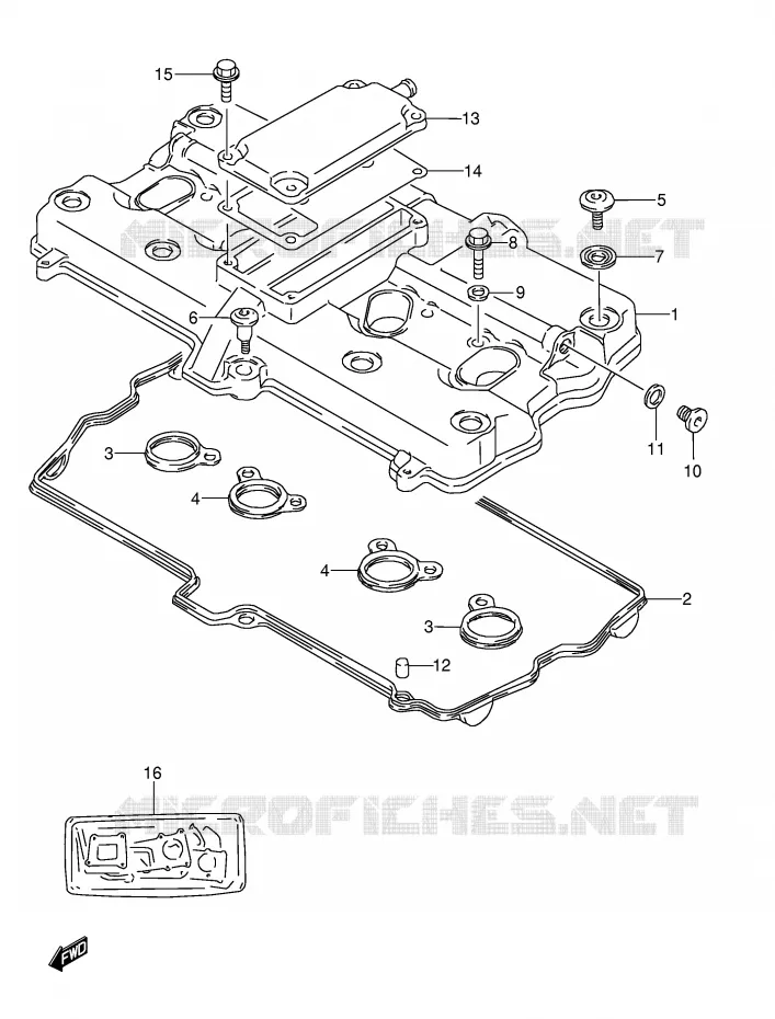 COUVERCLE DE CULASSE Suzuki MOTO 600 GSX-F 1991  GSX600FM(E2)